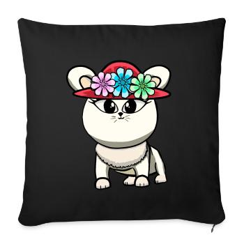 Chat Chats Chaton - Housse de coussin décorative 45 x 45 cm - noir - Devant