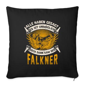 Fauconnier c’est impossible fauconnerie fauconnerie - Housse de coussin décorative 45 x 45 cm - noir - Devant