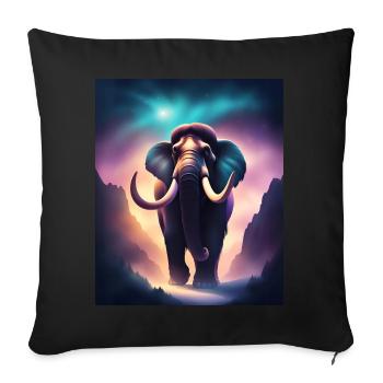 Cool mammoth with purple background - Sofa pillowcase 17,3'' x 17,3'' (45 x 45 cm) - black - Front