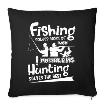 Hunting Solves The Rest - Sofa pillowcase 17,3'' x 17,3'' (45 x 45 cm) - black - Front
