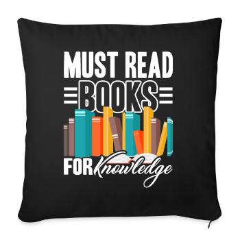 Book Read Books For Knowledge - Sofa pillowcase 17,3'' x 17,3'' (45 x 45 cm) - black - Front