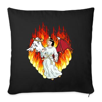 Ange occulte spirituel - Housse de coussin décorative 45 x 45 cm - noir - Devant