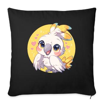 Cockatoo Cockatoos Cockatoo - Sofa pillowcase 17,3'' x 17,3'' (45 x 45 cm) - black - Front