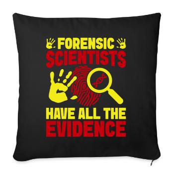 Majeure en sciences médico-légales ont toutes les preuves médico-légales - Housse de coussin décorative 45 x 45 cm - noir - Devant