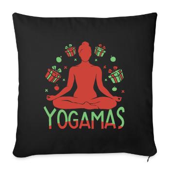 Yoga Yogamas Funny Yoga - Sofa pillowcase 17,3'' x 17,3'' (45 x 45 cm) - black - Front
