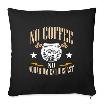 Passionné d’aquarium Pas de café pas de café Aquascape - Housse de coussin décorative 45 x 45 cm - noir - Devant