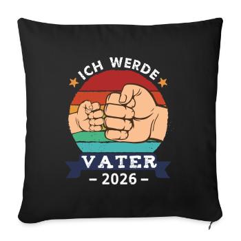 I'm going to be a father in 2026 Pregnancy-to-be - Sofa pillowcase 17,3'' x 17,3'' (45 x 45 cm) - black - Front