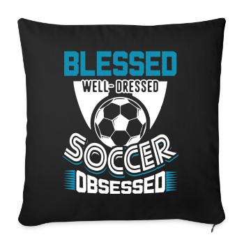 Soccer Well Dressed Soccer Obsessed - Sofa pillowcase 17,3'' x 17,3'' (45 x 45 cm) - black - Front