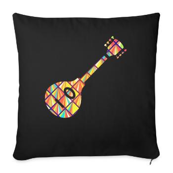 Mandolin Geometric - Sofa pillowcase 17,3'' x 17,3'' (45 x 45 cm) - black - Front