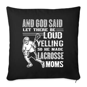 Lacrosse God Made Lacrosse Moms - Sofa pillowcase 17,3'' x 17,3'' (45 x 45 cm) - black - Front