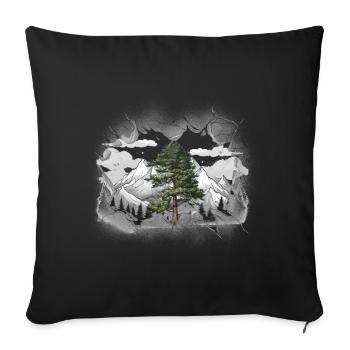 Nature Mountains Mountains Mountain Mountaineers Hike - Sofa pillowcase 17,3'' x 17,3'' (45 x 45 cm) - black - Front