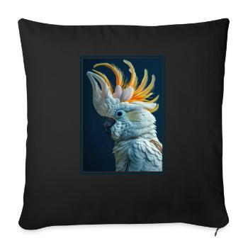 Cockatoo Cockatoos Cockatoo - Sofa pillowcase 17,3'' x 17,3'' (45 x 45 cm) - black - Front