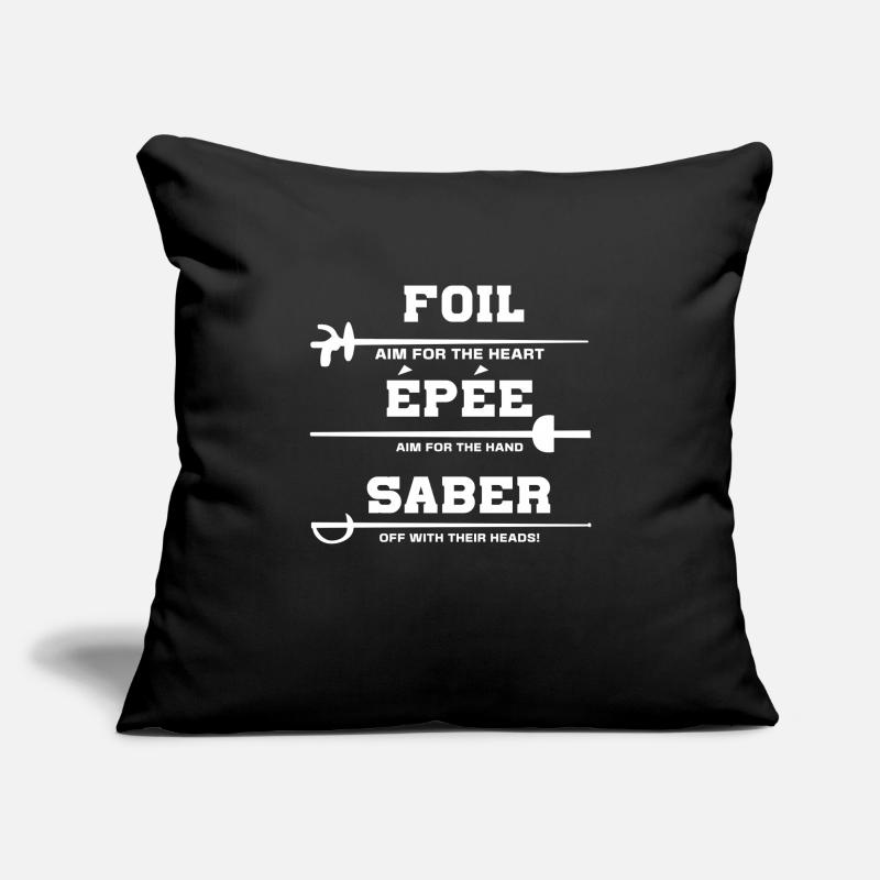 Escrime Épée Sabre Épée Épée Escrime Cadeau Housse de coussin décorative 45 x 45 cm