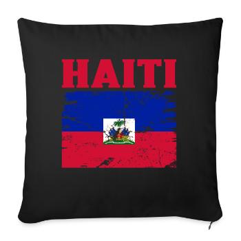 Vacances Haïti Caraïbes - Housse de coussin décorative 45 x 45 cm - noir - Devant