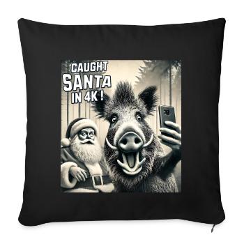Cats Selfie Santa Selfie Christmas - Sofa pillowcase 17,3'' x 17,3'' (45 x 45 cm) - black - Front