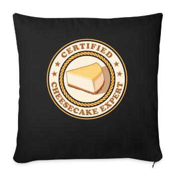 Cheesecake Expert Curd Cake Cadeau Cheesecake - Housse de coussin décorative 45 x 45 cm - noir - Devant