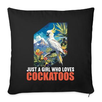 Cockatoo Cockatoos Cockatoo - Sofa pillowcase 17,3'' x 17,3'' (45 x 45 cm) - black - Front