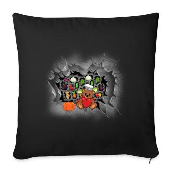 Teddy Bear Cooking Hosts Amateur Chefs Chefs - Sofa pillowcase 17,3'' x 17,3'' (45 x 45 cm) - black - Front