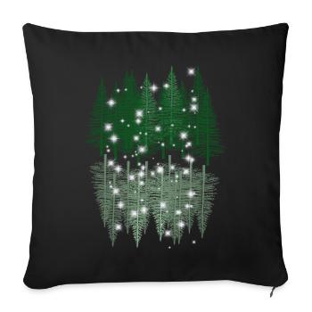 Forest Nature Reflection Nature Lover Spruce Trees - Sofa pillowcase 17,3'' x 17,3'' (45 x 45 cm) - black - Front