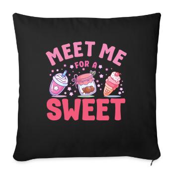 Cake Baker Meet Me For A Sweet Cupcake - Sofakissenbezug 45 x 45 cm - Schwarz - Vorne