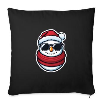 Bonhomme de neige - Housse de coussin décorative 45 x 45 cm - noir - Devant