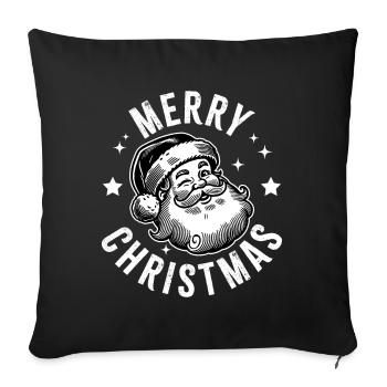 Père Noël Joyeux Noël - Housse de coussin décorative 45 x 45 cm - noir - Devant
