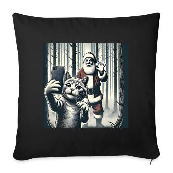 Cats Selfie Santa Selfie Christmas - Sofa pillowcase 17,3'' x 17,3'' (45 x 45 cm) - black - Front