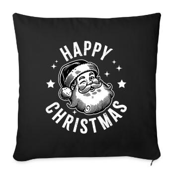 Père Noël Joyeux Noël - Housse de coussin décorative 45 x 45 cm - noir - Devant