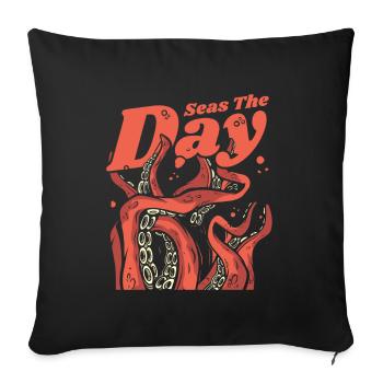 Seas The Day Cephalopoda Octopodes Octopoda Lover - Sofa pillowcase 17,3'' x 17,3'' (45 x 45 cm) - black - Front