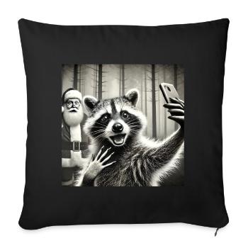 Chats Selfie Père Noël - Housse de coussin décorative 45 x 45 cm - noir - Devant