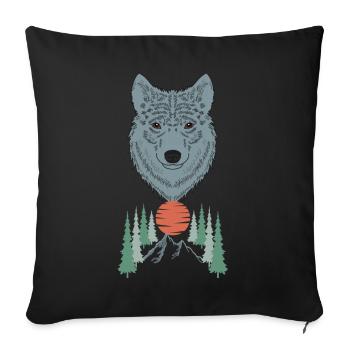 love dog head graphic in nature in the forest - Sofa pillowcase 17,3'' x 17,3'' (45 x 45 cm) - black - Front