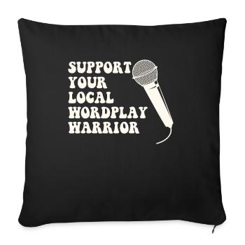 Poetry Slam Pun Warrior Slam Poetry - Sofa pillowcase 17,3'' x 17,3'' (45 x 45 cm) - black - Front