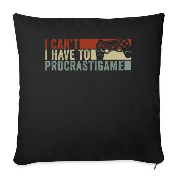 Gamer Je ne peux pas Je dois procrastigame Gaming - Housse de coussin décorative 45 x 45 cm - noir - Devant