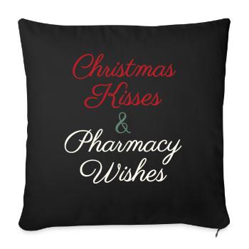 Pharmacie Noël Vœux de Noël - Housse de coussin décorative 45 x 45 cm - noir - Devant