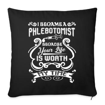 Phlebotomist I Became A Phlebotomist - Sofa pillowcase 17,3'' x 17,3'' (45 x 45 cm) - black - Front