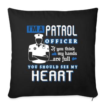 Patrol Officer Patrol Officer Full Heart - Sofa pillowcase 17,3'' x 17,3'' (45 x 45 cm) - black - Front