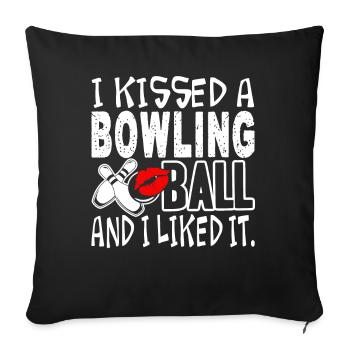 Bowling I Kissed Bowling - Sofa pillowcase 17,3'' x 17,3'' (45 x 45 cm) - black - Front