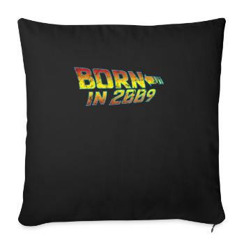 2009 Anniversaire Né dans Retour vers le futur - Housse de coussin décorative 45 x 45 cm - noir - Devant