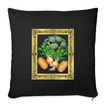 Légumes Cuisine Cuisinier Cuisinier Cuisinier - Housse de coussin décorative 45 x 45 cm - noir - Devant