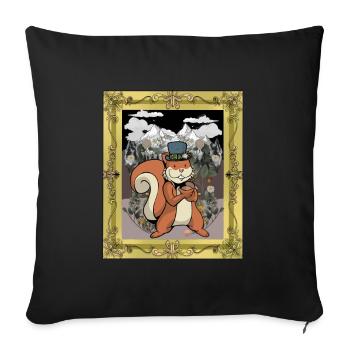 Eichhorn Tiroler Gebirge Berge Tirol Alpen Schweiz - Sofakissenbezug 45 x 45 cm - Schwarz - Vorne