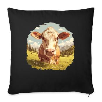 Vaches Vache - Housse de coussin décorative 45 x 45 cm - noir - Devant