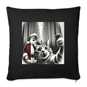 Cats Selfie Santa Selfie Christmas - Sofa pillowcase 17,3'' x 17,3'' (45 x 45 cm) - black - Front