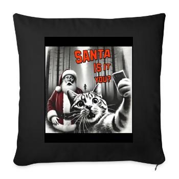 Cats Selfie Santa Selfie Christmas - Sofa pillowcase 17,3'' x 17,3'' (45 x 45 cm) - black - Front