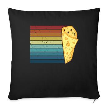 Fromager rétro Queso Lover Fromage Gouda - Housse de coussin décorative 45 x 45 cm - noir - Devant