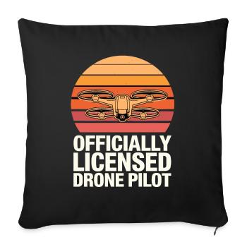 Dronenpilot für einen Dronenpilot - Sofakissenbezug 45 x 45 cm - Schwarz - Vorne