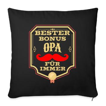 Auszeichung für den Besten Bonus Opa der Welt - Sofakissenbezug 45 x 45 cm - Schwarz - Vorne