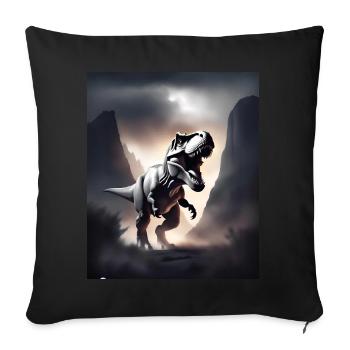 Dinosaure tyrannosaure rex impressionnant - Housse de coussin décorative 45 x 45 cm - noir - Devant