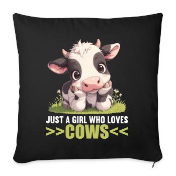 Vaches Vache - Housse de coussin décorative 45 x 45 cm - noir - Devant