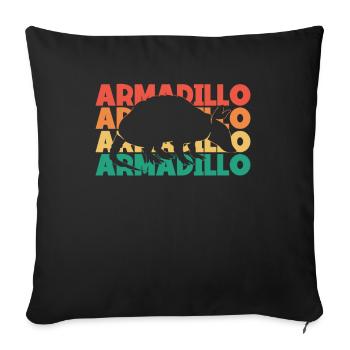Armadillo Retro Text Pink Fairy Chlamyphoridae - Sofa pillowcase 17,3'' x 17,3'' (45 x 45 cm) - black - Front
