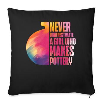 Pottery Ceramics Artist Watercolor - Sofa pillowcase 17,3'' x 17,3'' (45 x 45 cm) - black - Front